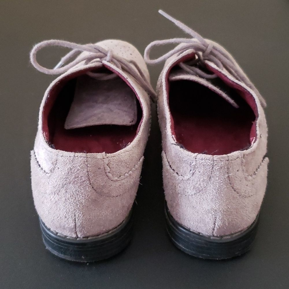 CYNTHIA ROWLEY Suede Wingtip Oxford Gray Size 7.5 - Picture 4 of 7